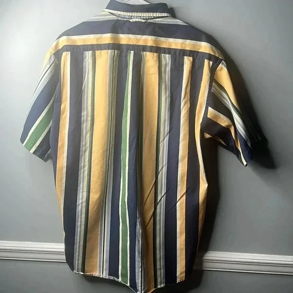 Vintage Tommy Hilfiger Striped  Button  Down Shirt Size Large - Picture 2 of 5